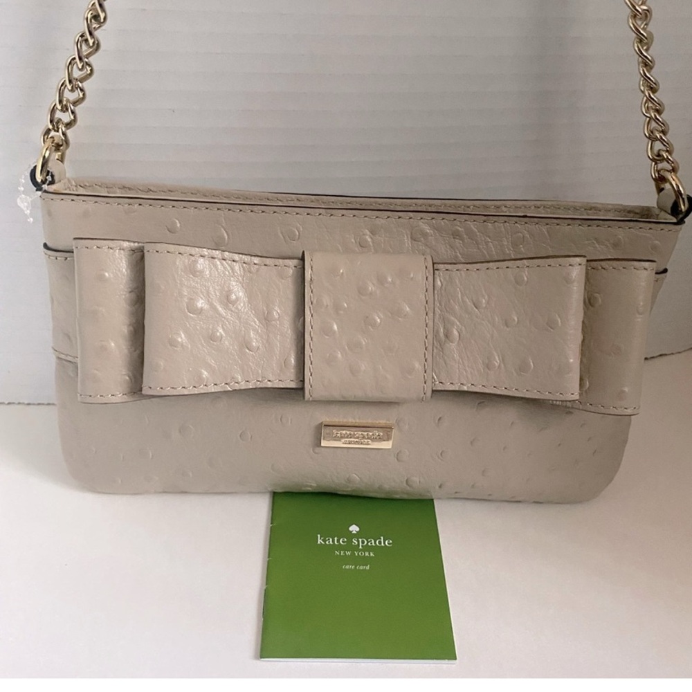 Kate Spade New York Presley Charm City Ostrich Crossbody Leather Bag NWOT